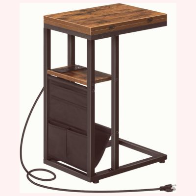 side table with charging station